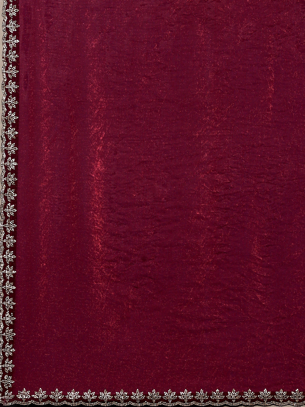 Magenta Embroidered Tissue Saree