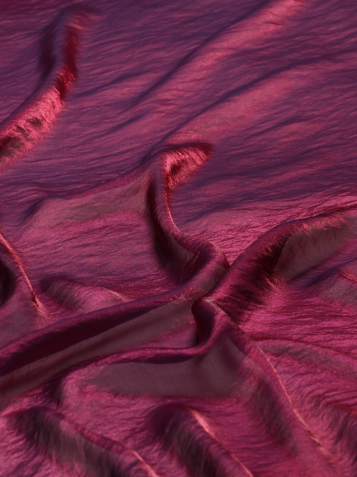 Magenta Embroidered Tissue Saree