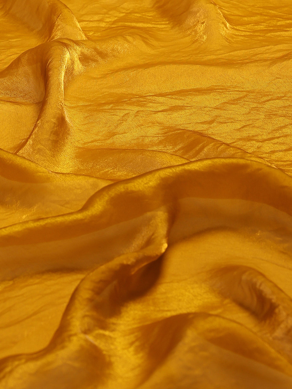 Mustard Embroidered Tissue Saree