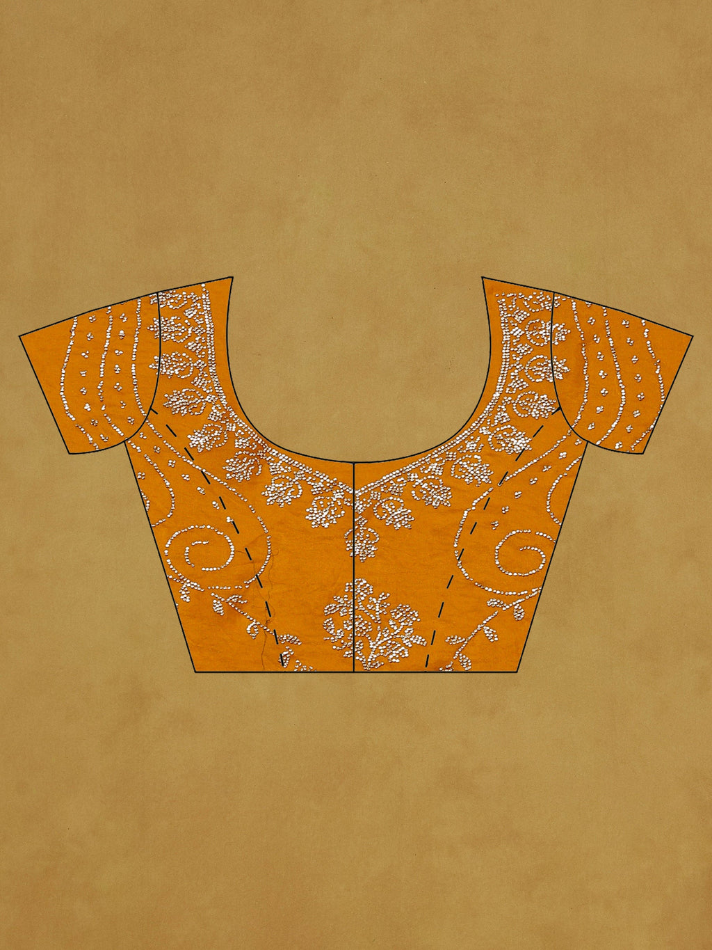 Mustard Embroidered Tissue Saree