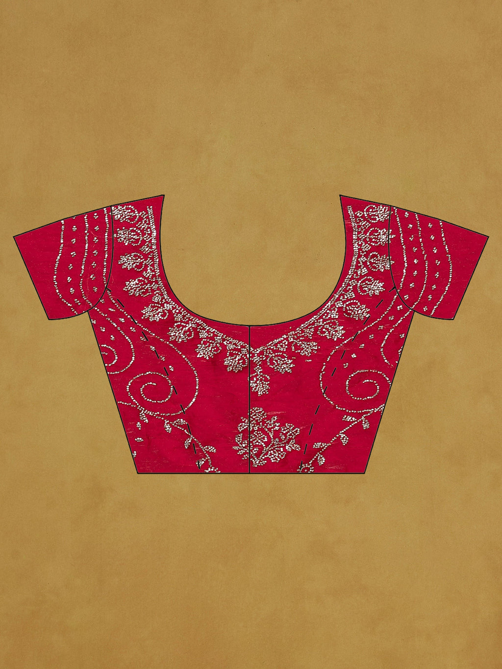 Rani Embroidered Tissue Saree