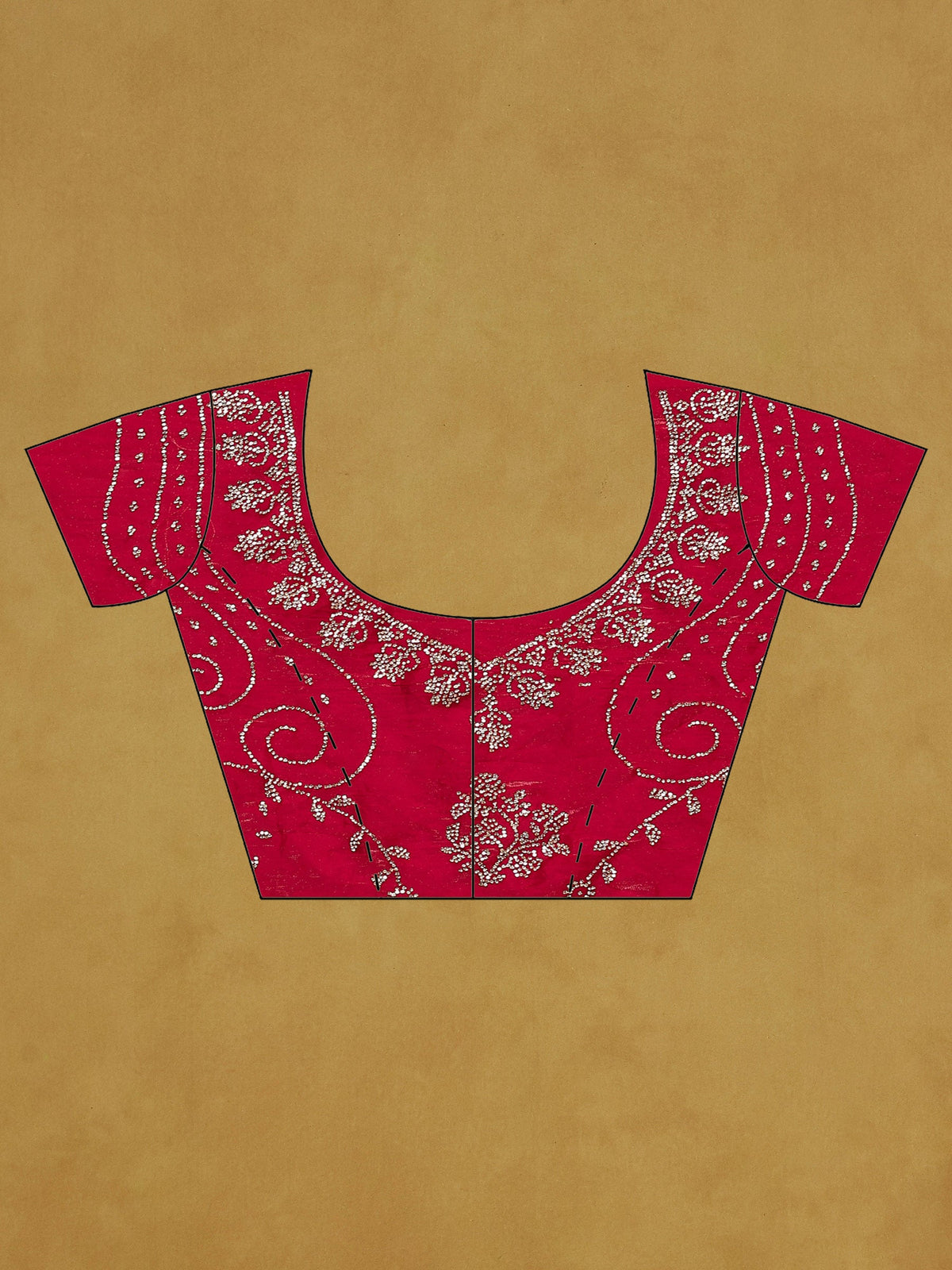 Rani Embroidered Tissue Saree