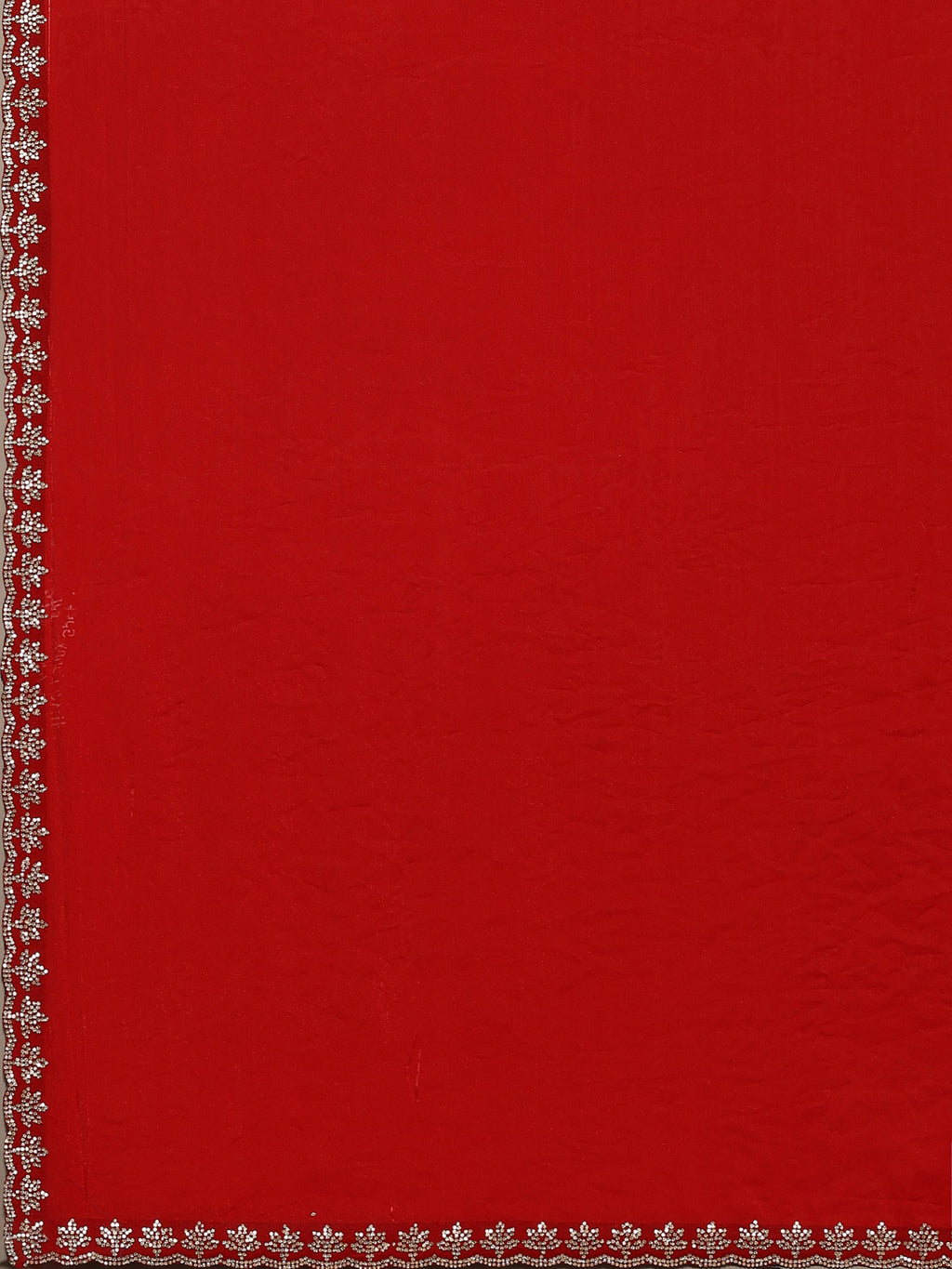 Red Embroidered Tissue Saree