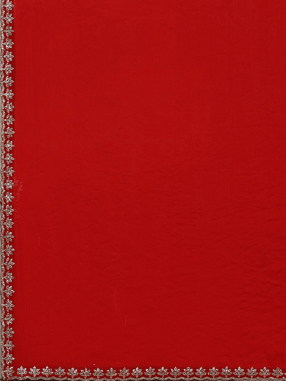 Red Embroidered Tissue Saree