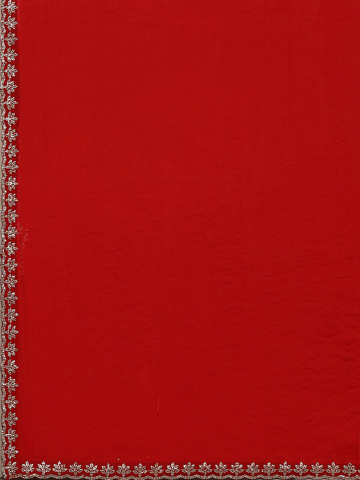Red Embroidered Tissue Saree