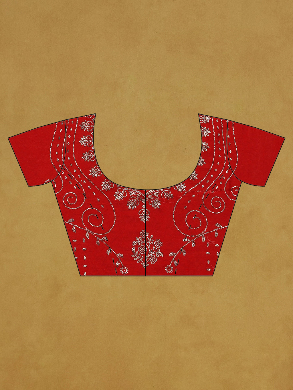 Red Embroidered Tissue Saree
