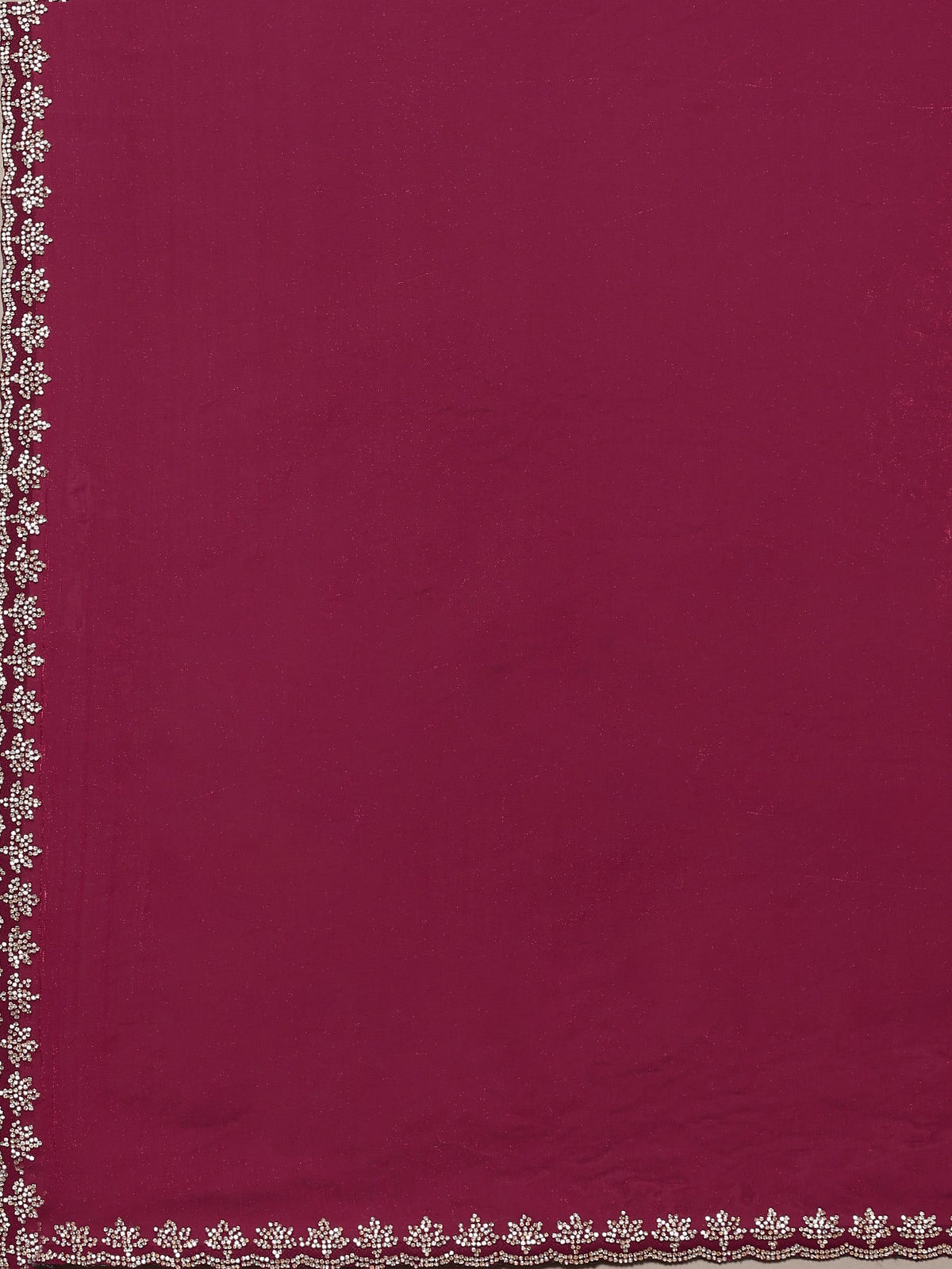 Wine Embroidered Tissue Saree