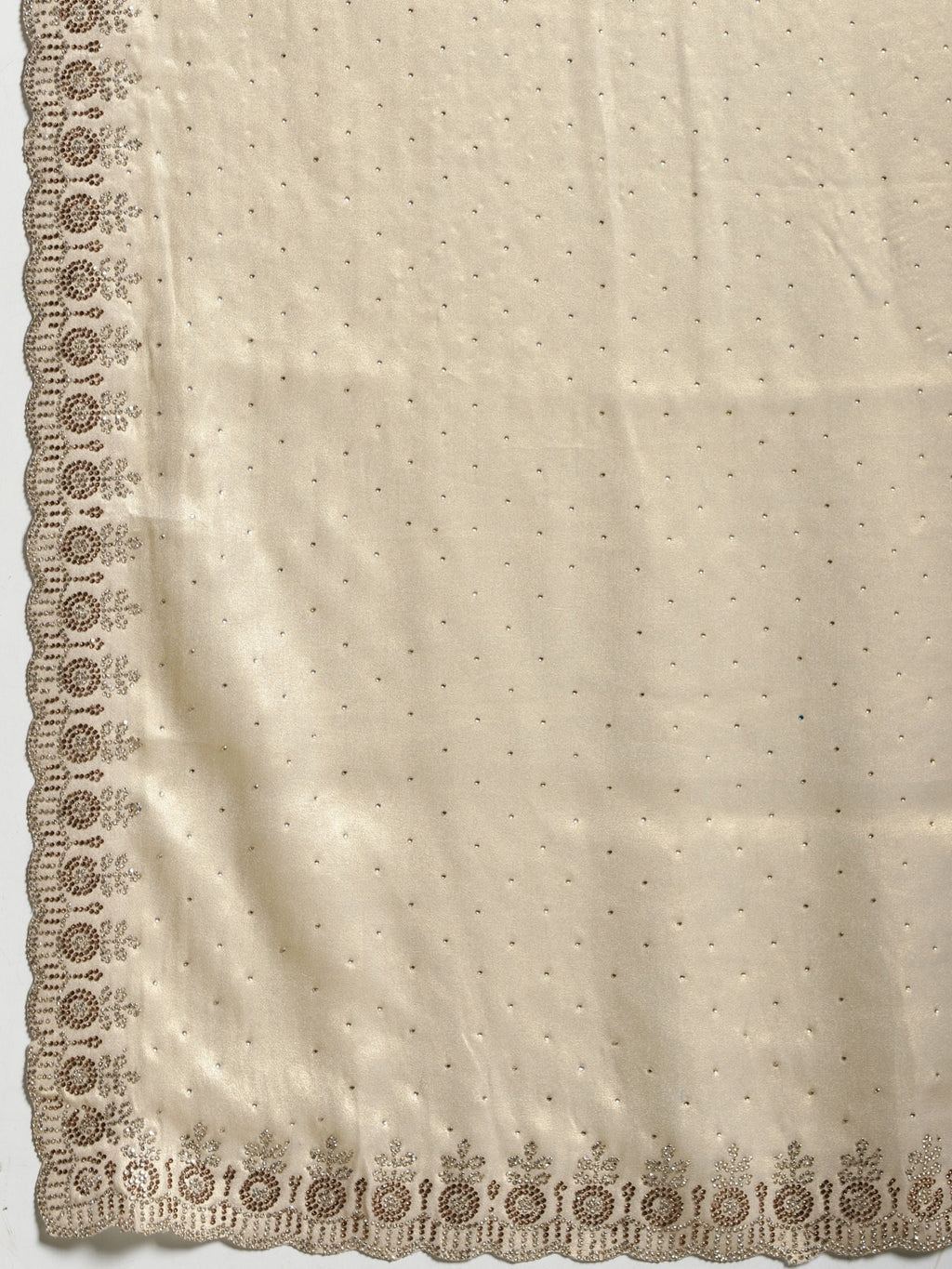 Beige Embroidered Tissue Saree