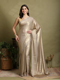 Grey Embroidered Tissue Saree