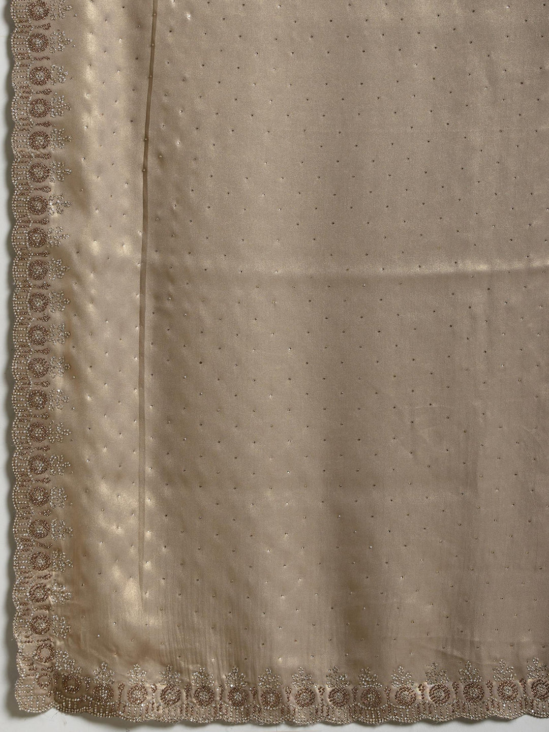 Grey Embroidered Tissue Saree