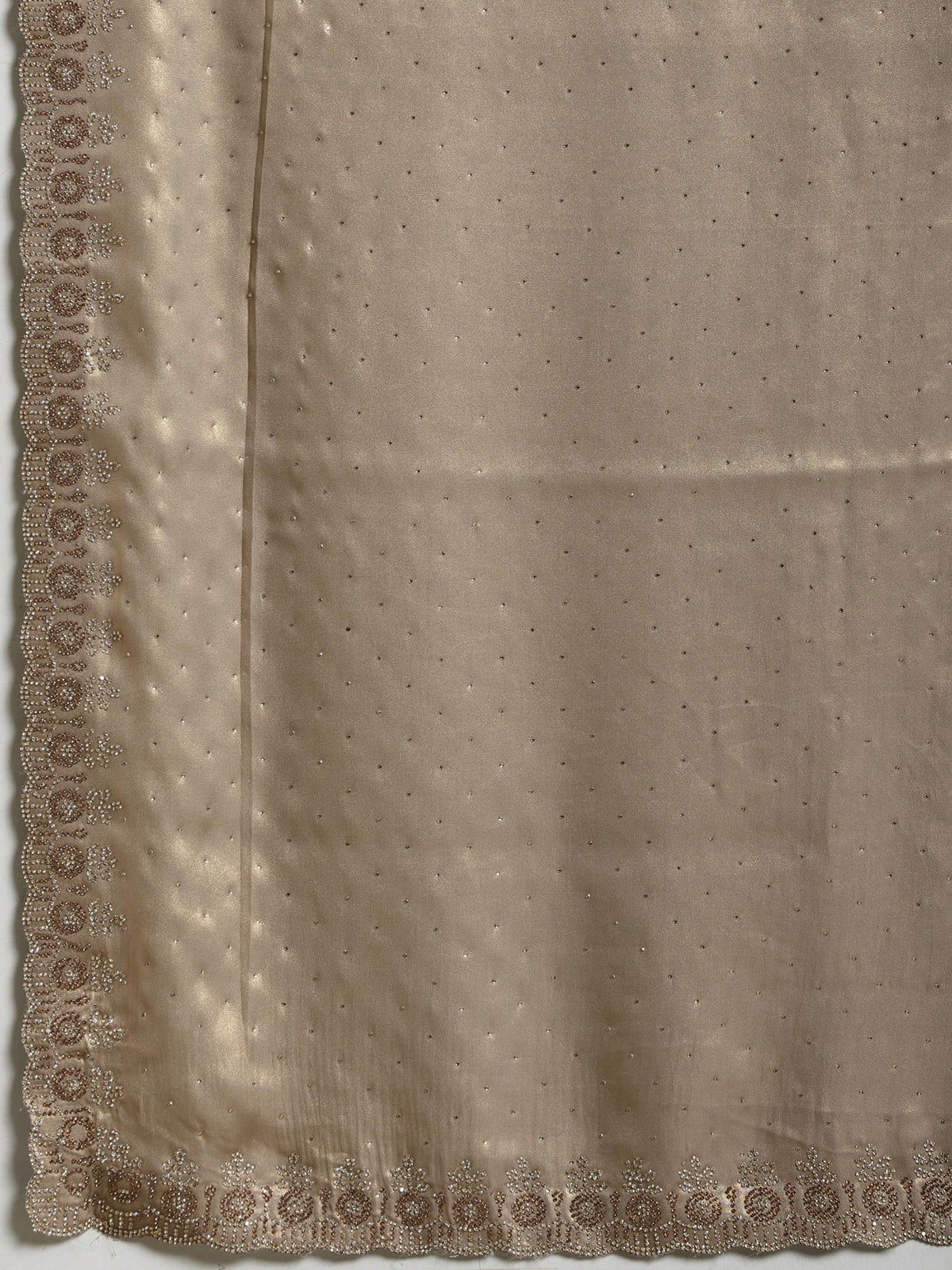 Grey Embroidered Tissue Saree