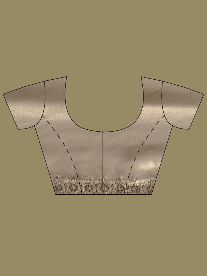Grey Embroidered Tissue Saree