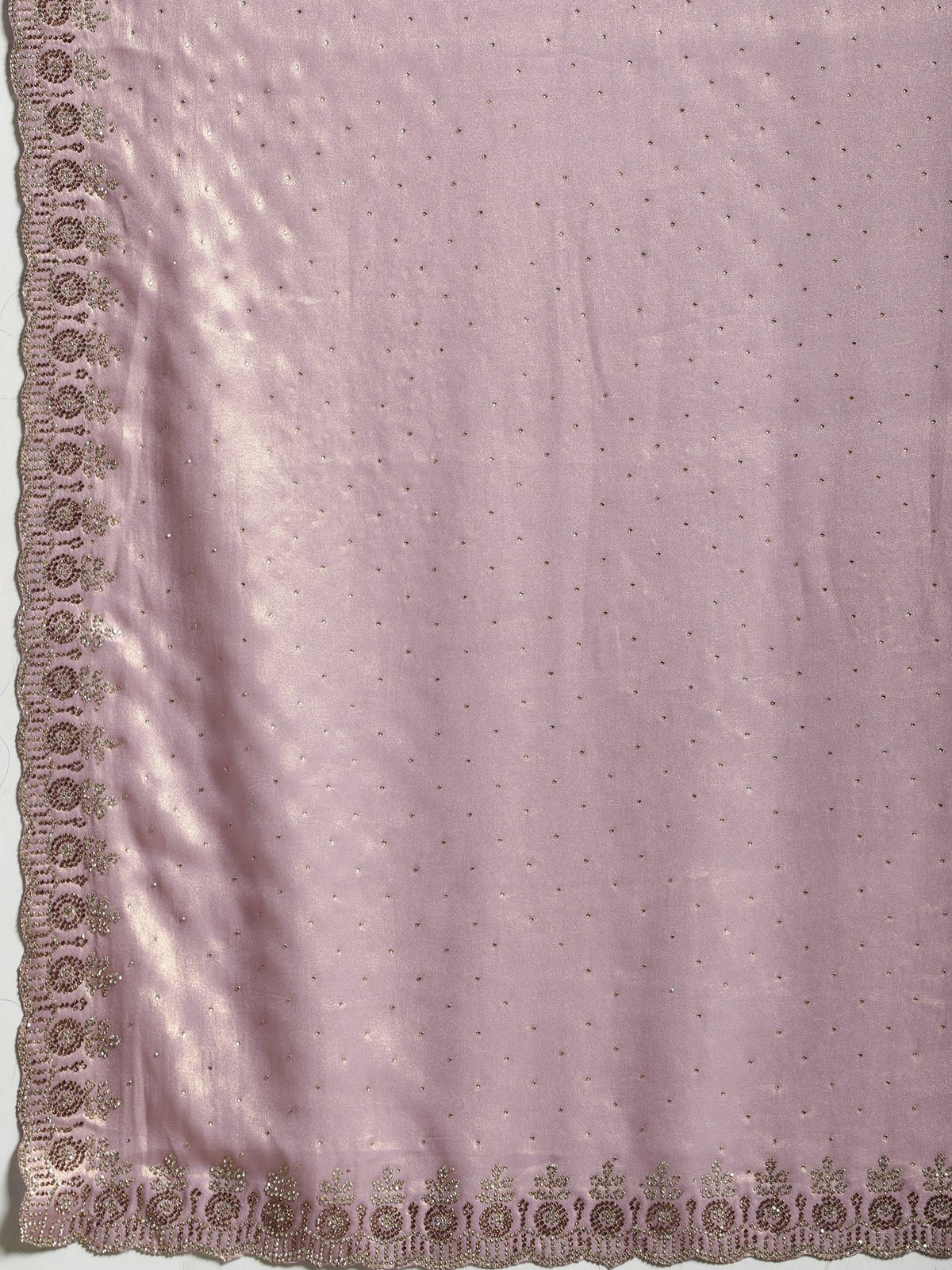 Lavender Embroidered Tissue Saree