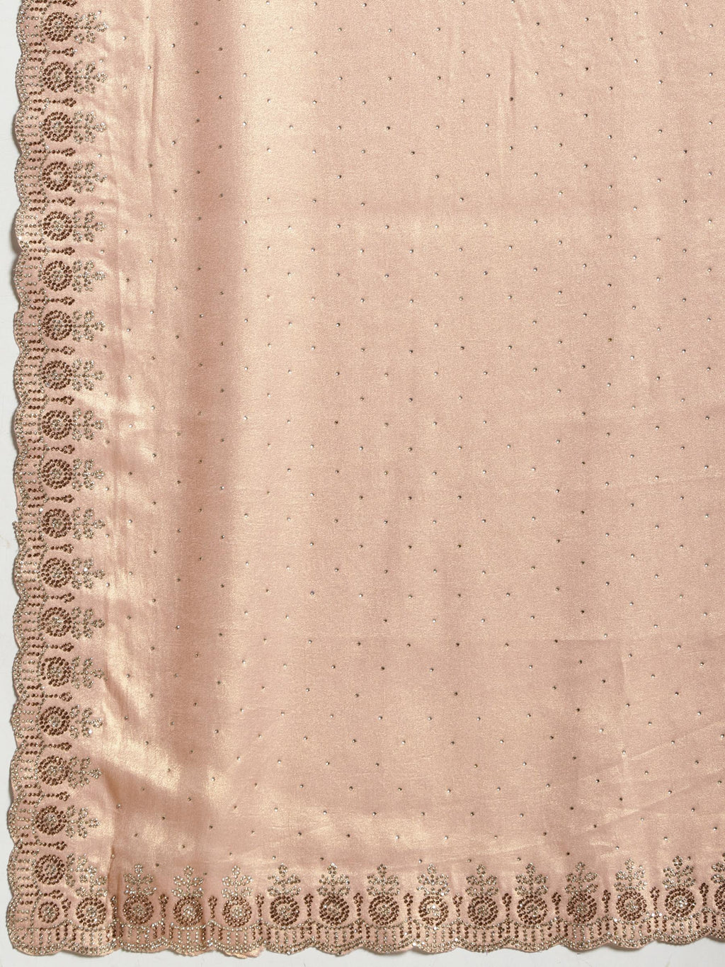 Peach Embroidered Tissue Saree