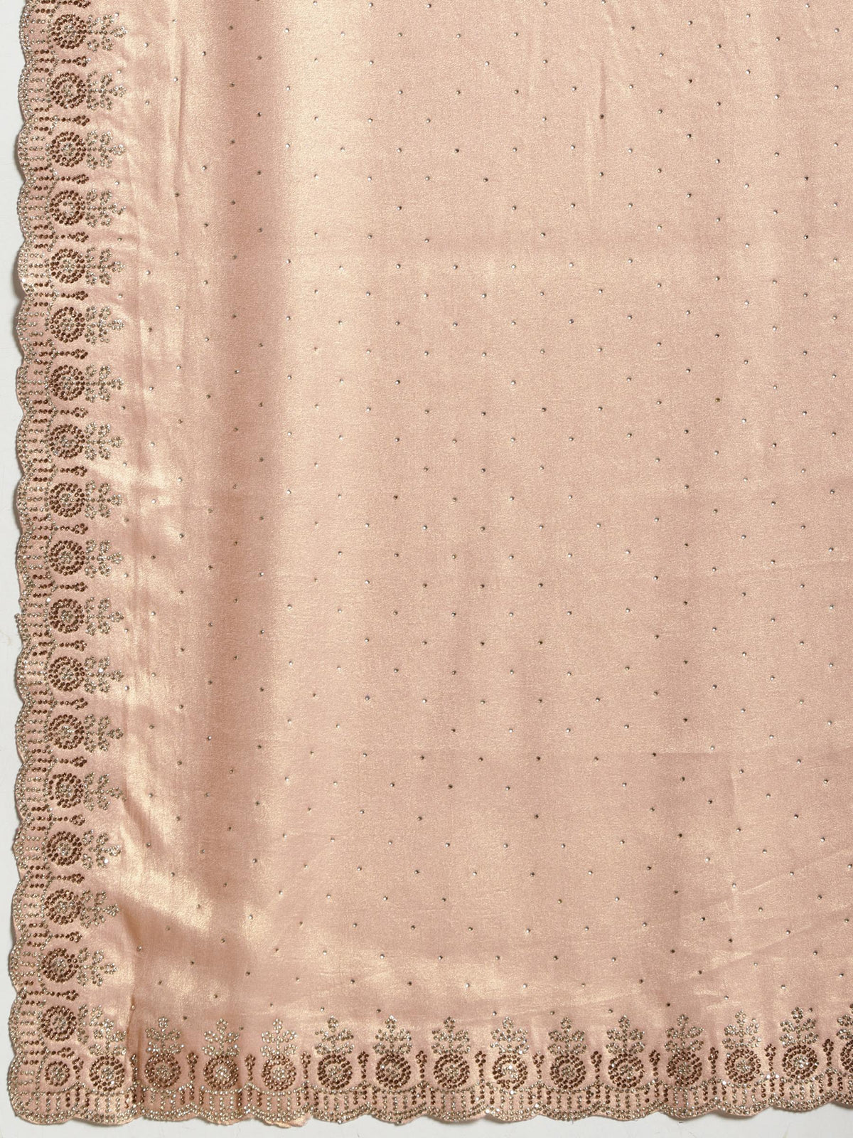 Peach Embroidered Tissue Saree