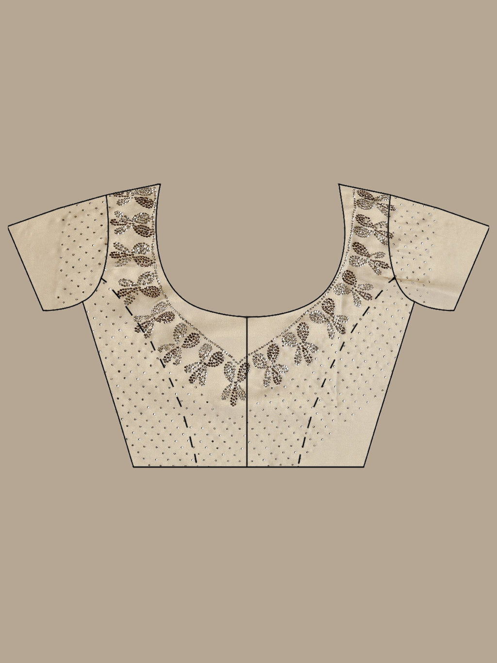 Beige Embroidered Tissue Saree