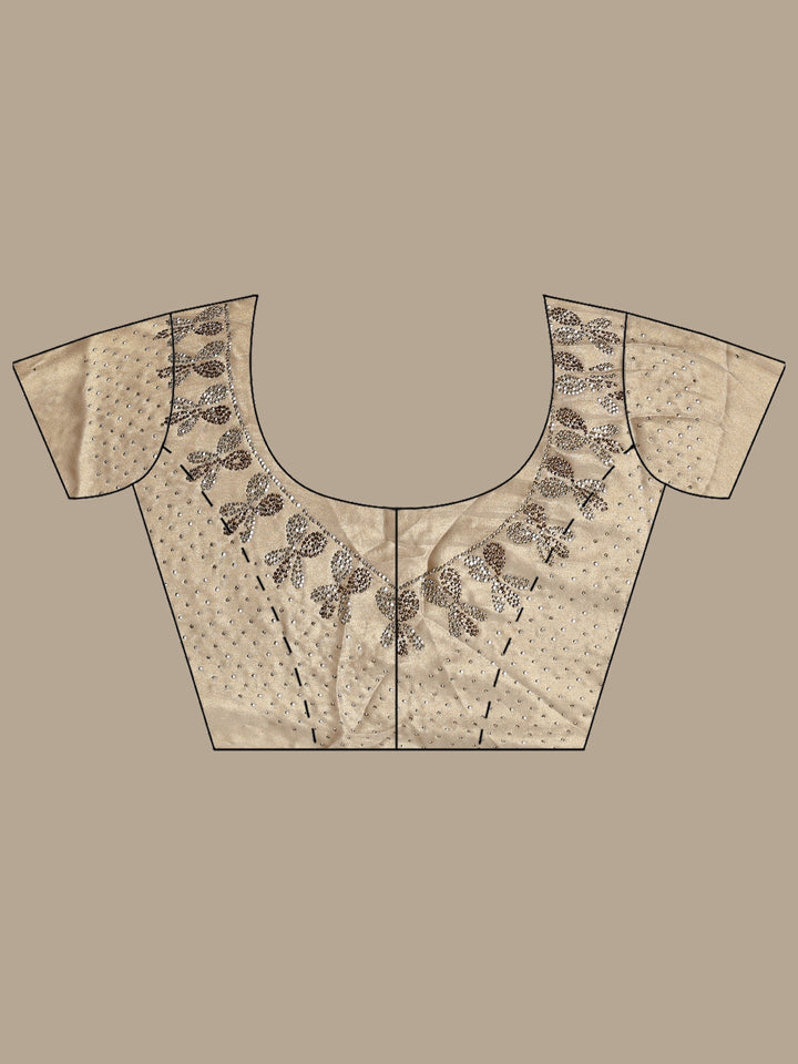 Grey Embroidered Tissue Saree