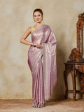Lavender Embroidered Tissue Saree