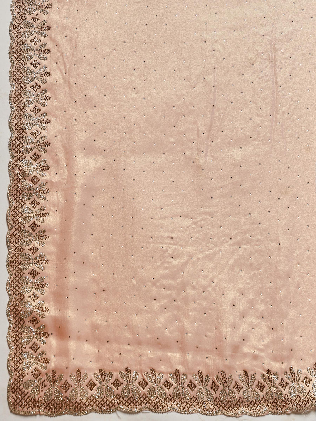 Peach Embroidered Tissue Saree