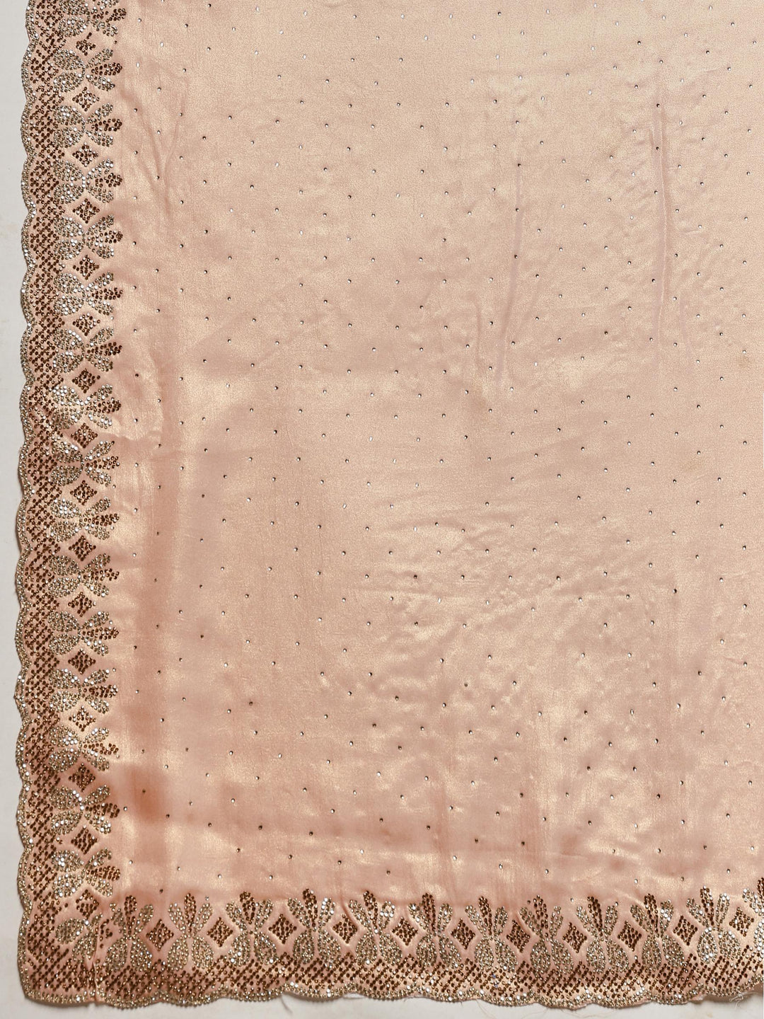 Peach Embroidered Tissue Saree