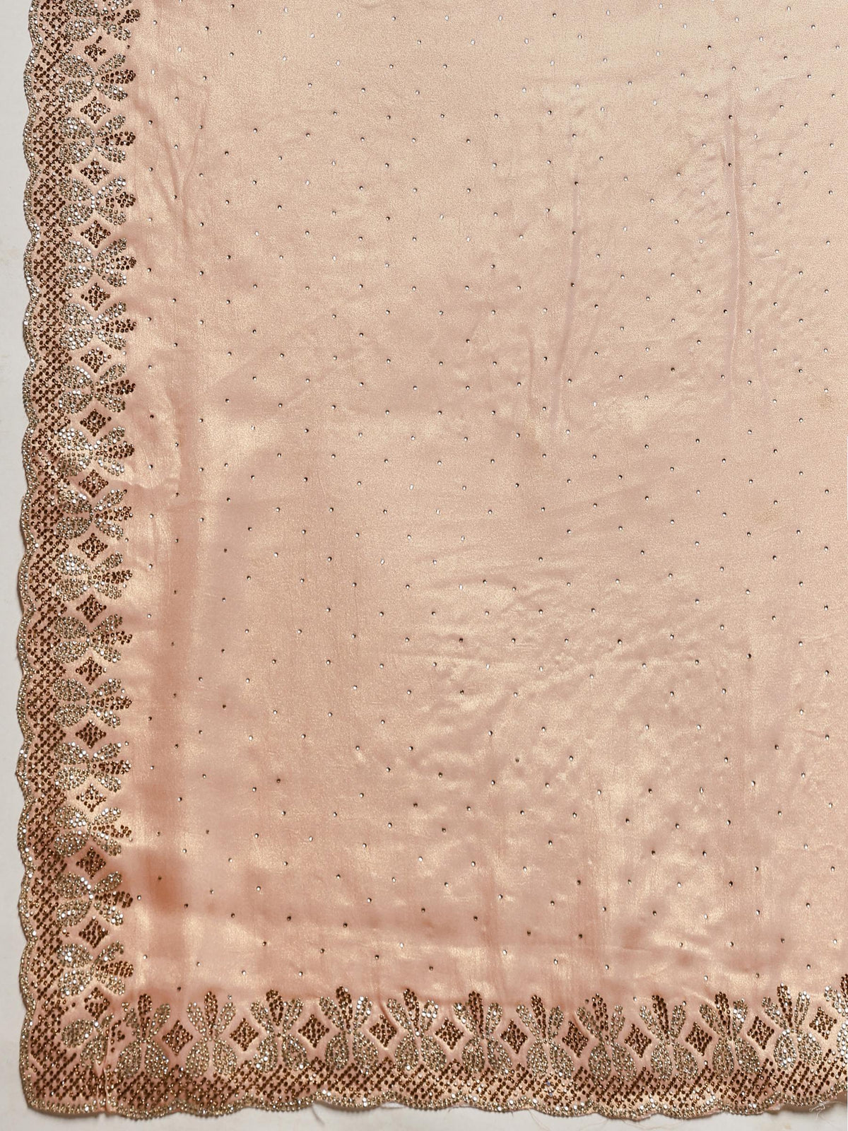 Peach Embroidered Tissue Saree