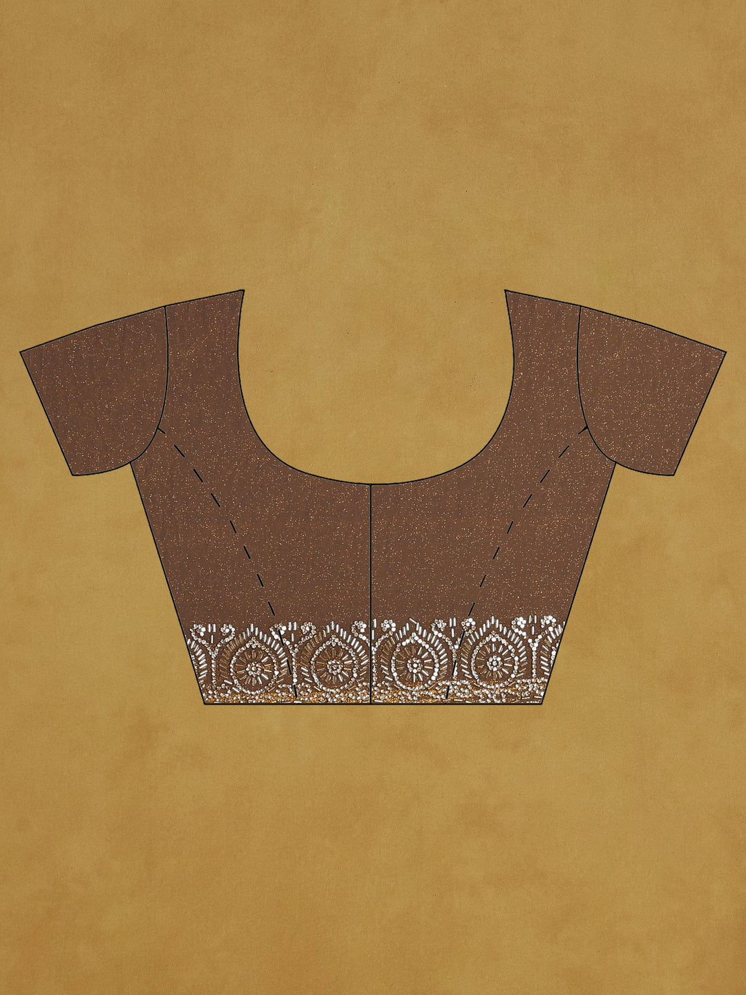 Brown Embroidered Tissue Saree