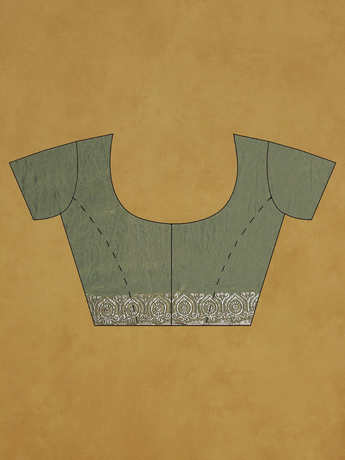 Green Embroidered Tissue Saree
