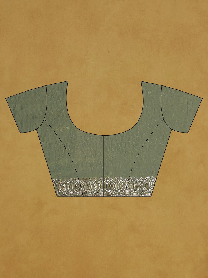 Green Embroidered Tissue Saree