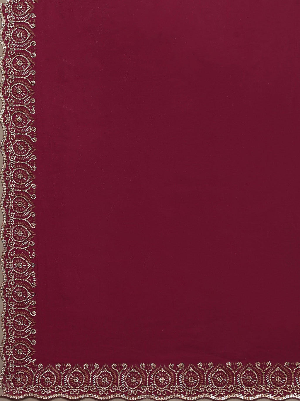 Magenta Embroidered Tissue Saree