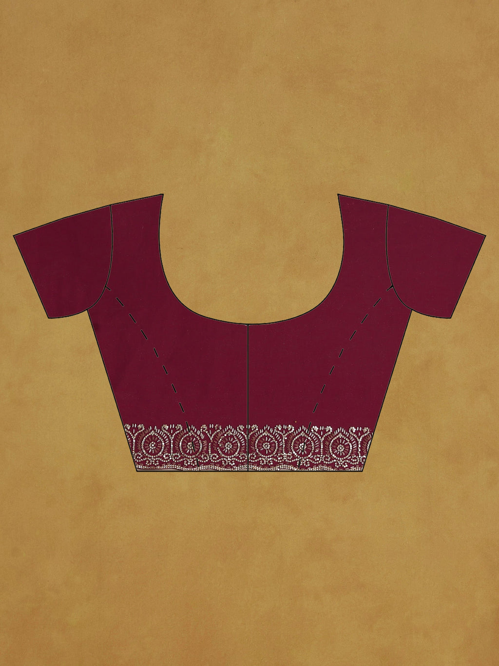 Magenta Embroidered Tissue Saree