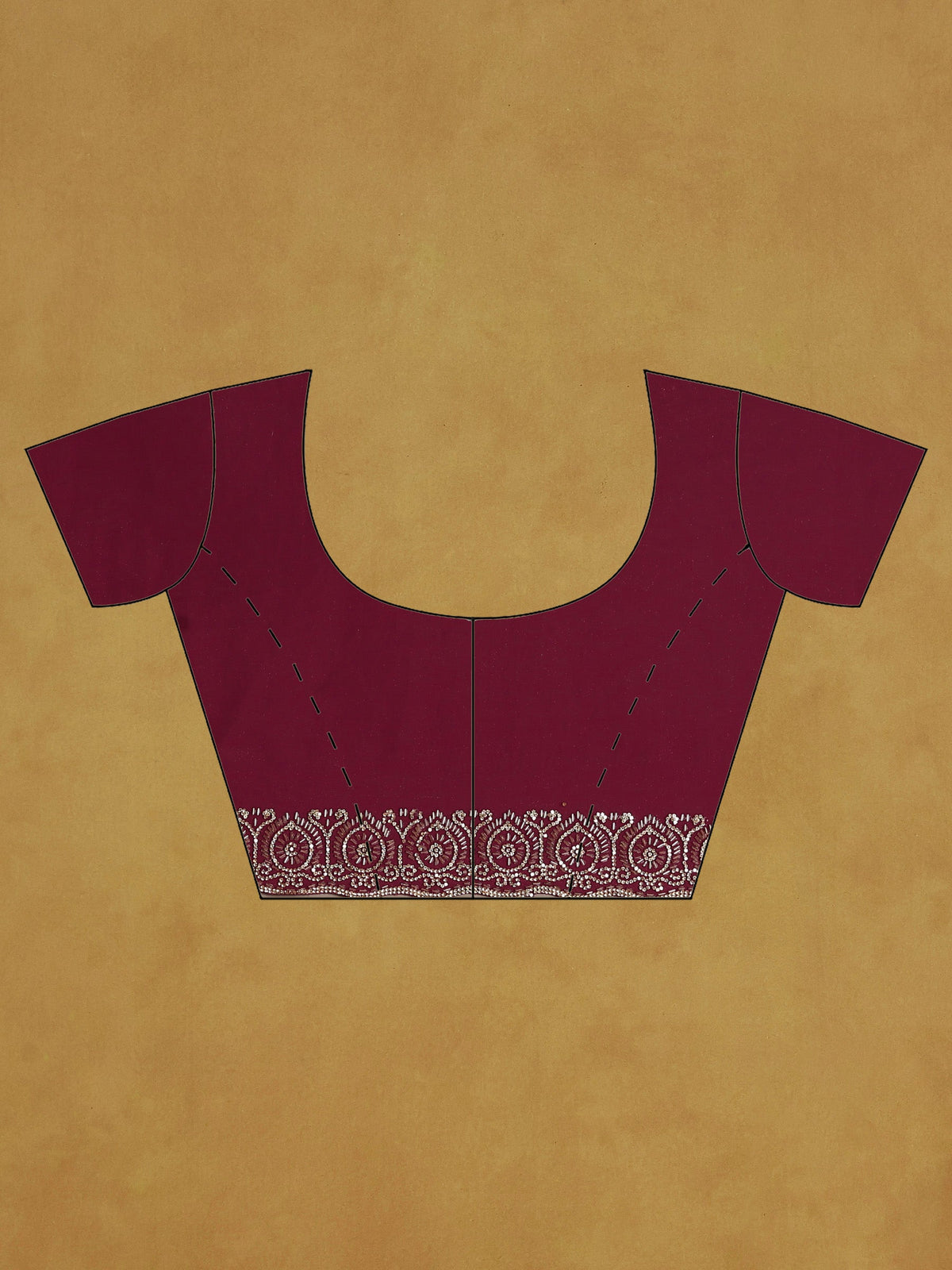 Magenta Embroidered Tissue Saree