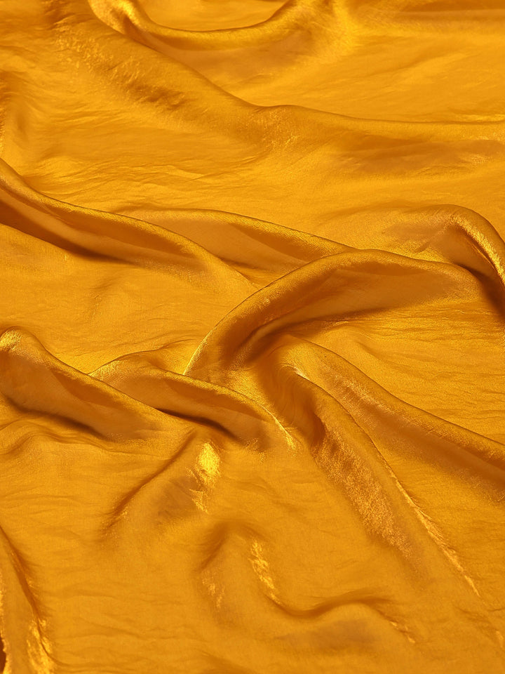 Mustard Embroidered Tissue Saree