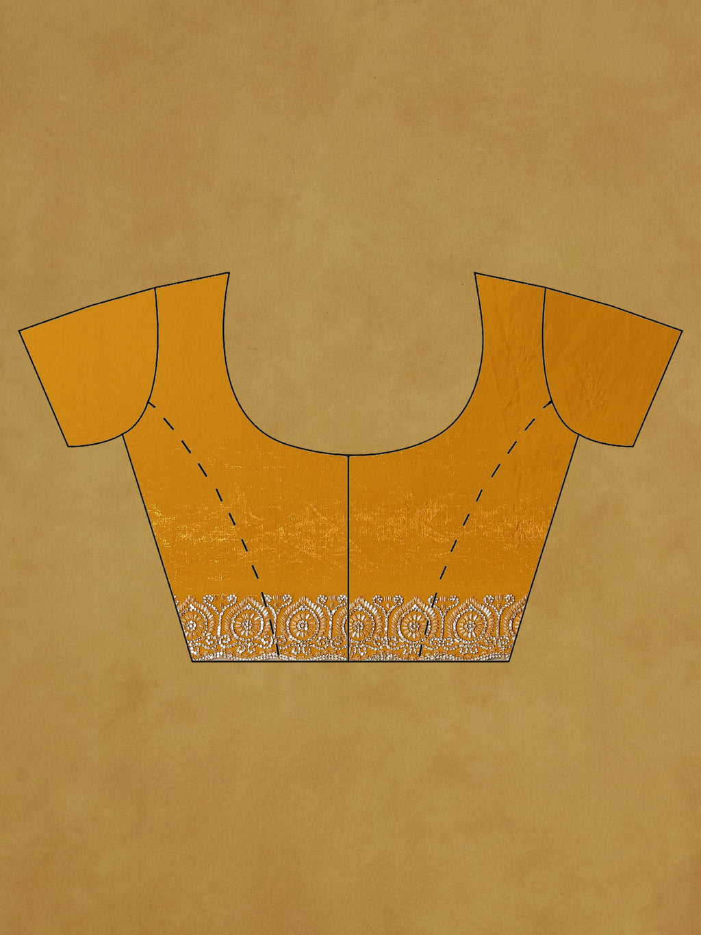 Mustard Embroidered Tissue Saree