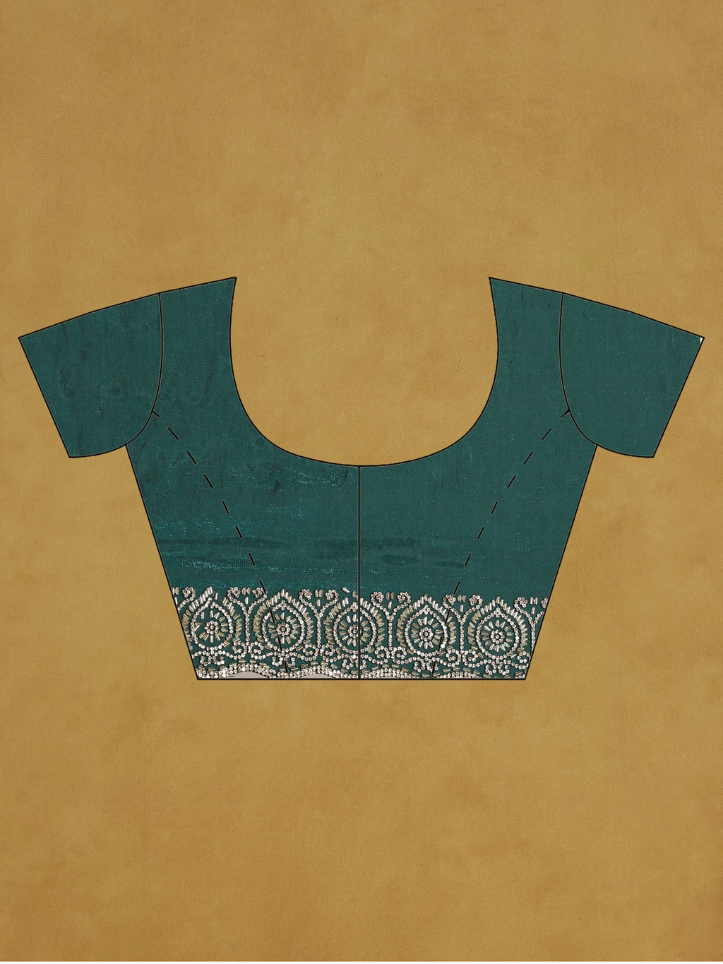 Rama Green Embroidered Tissue Saree