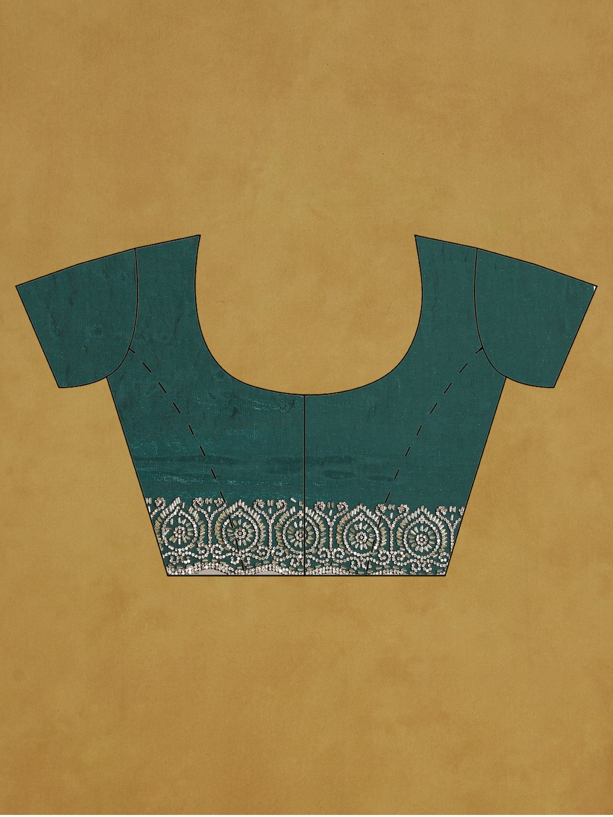 Rama Green Embroidered Tissue Saree