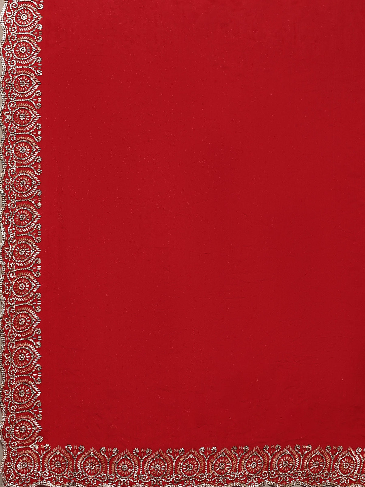 Rani Embroidered Tissue Saree