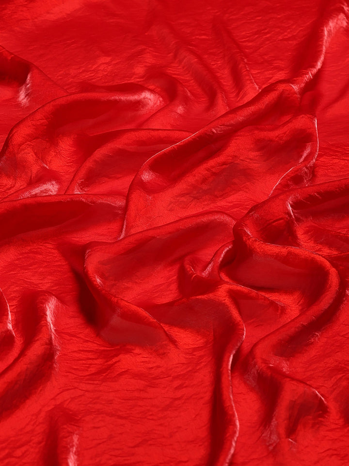 Red Embroidered Tissue Saree