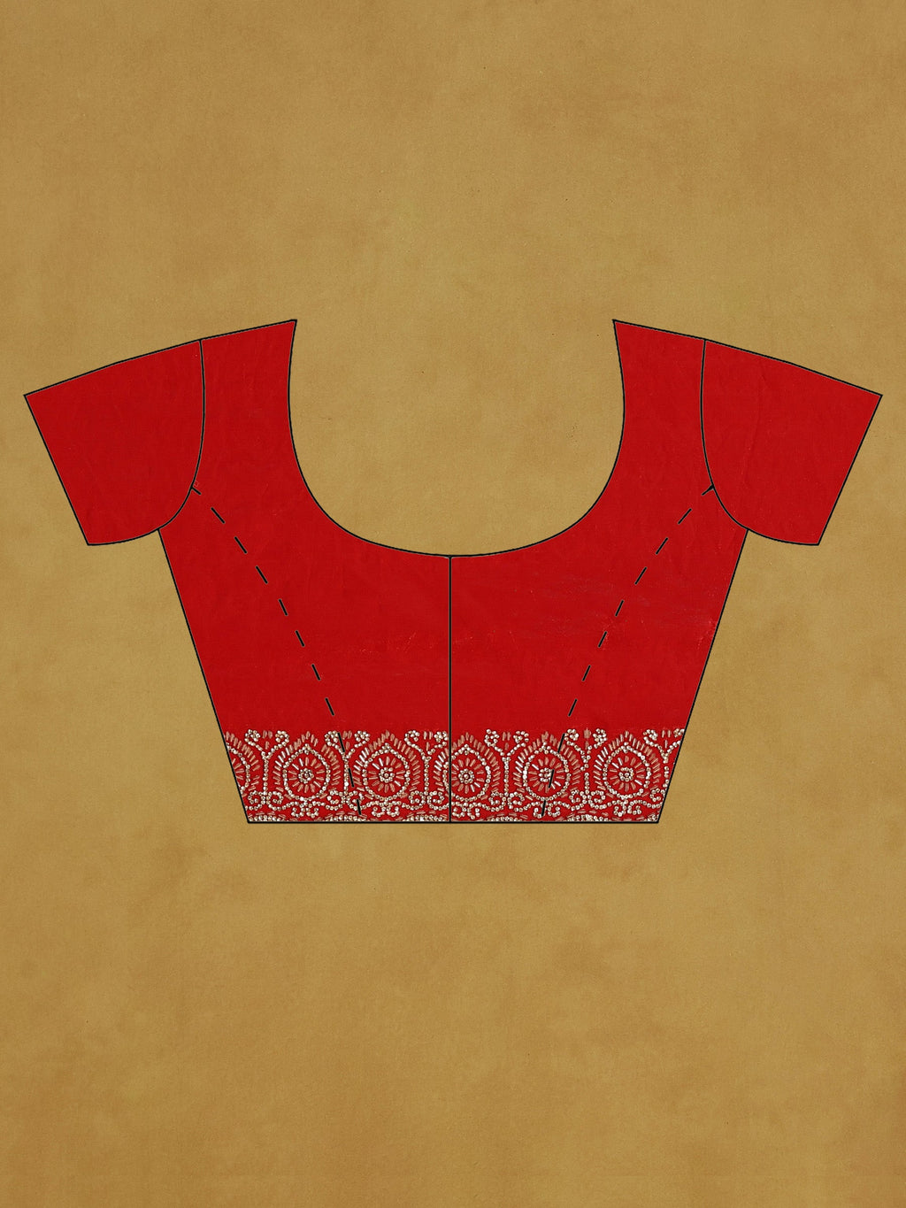 Red Embroidered Tissue Saree