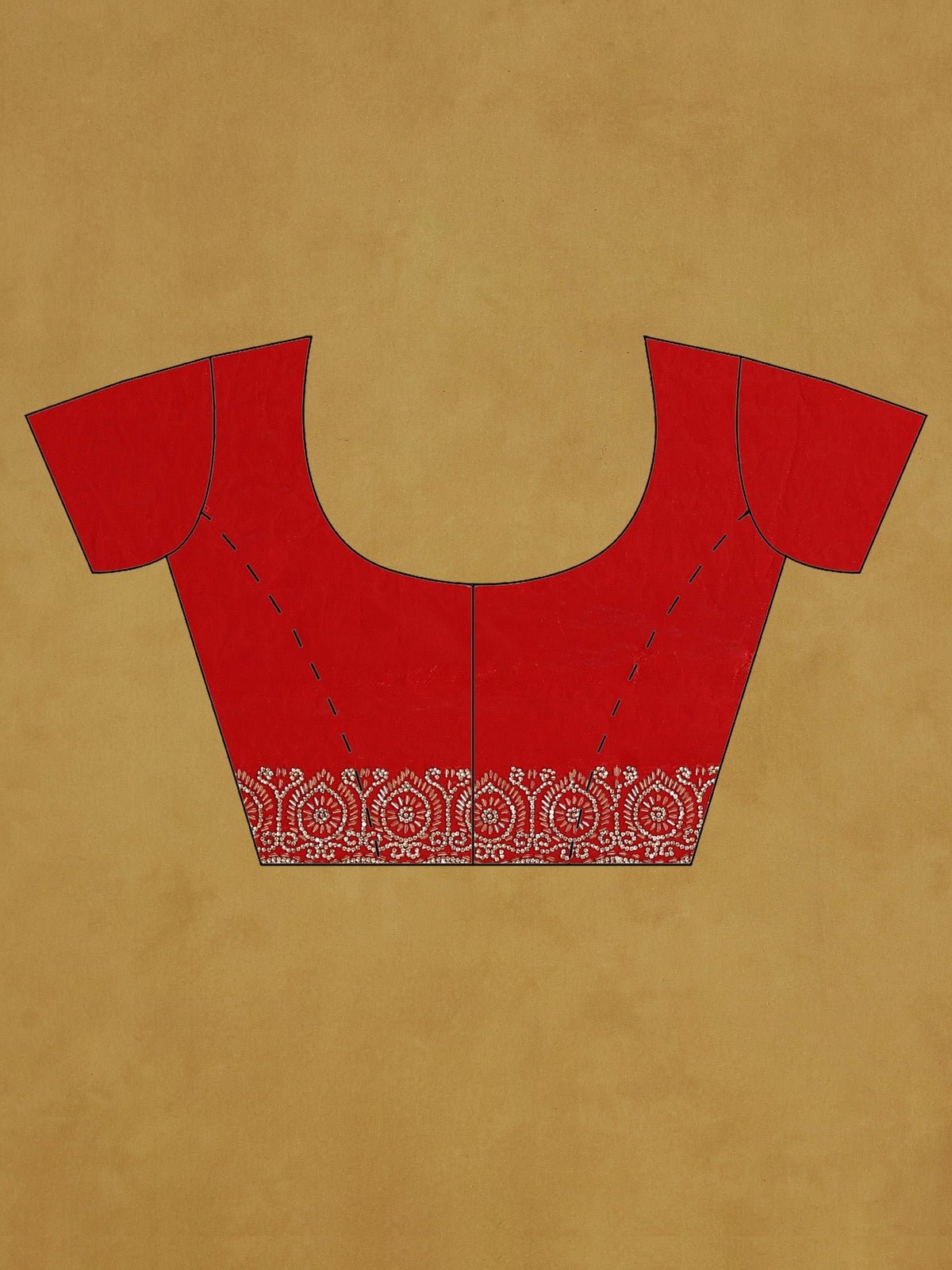 Red Embroidered Tissue Saree