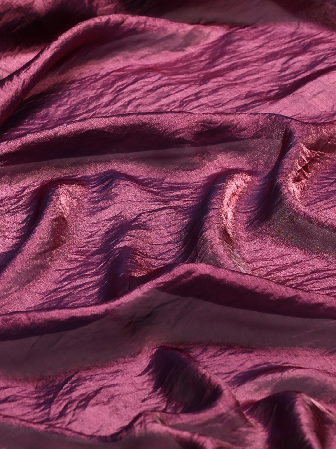 Wine Embroidered Tissue Saree
