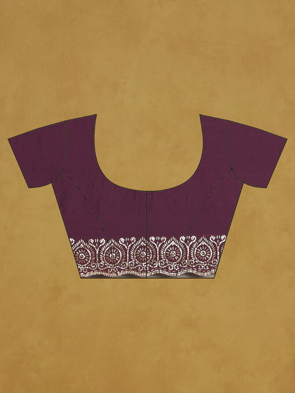 Wine Embroidered Tissue Saree