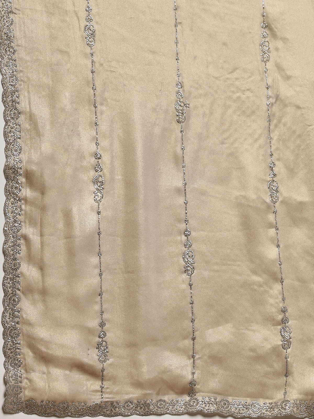 Grey Embroidered Tissue Saree