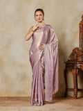 Lavender Embroidered Tissue Saree