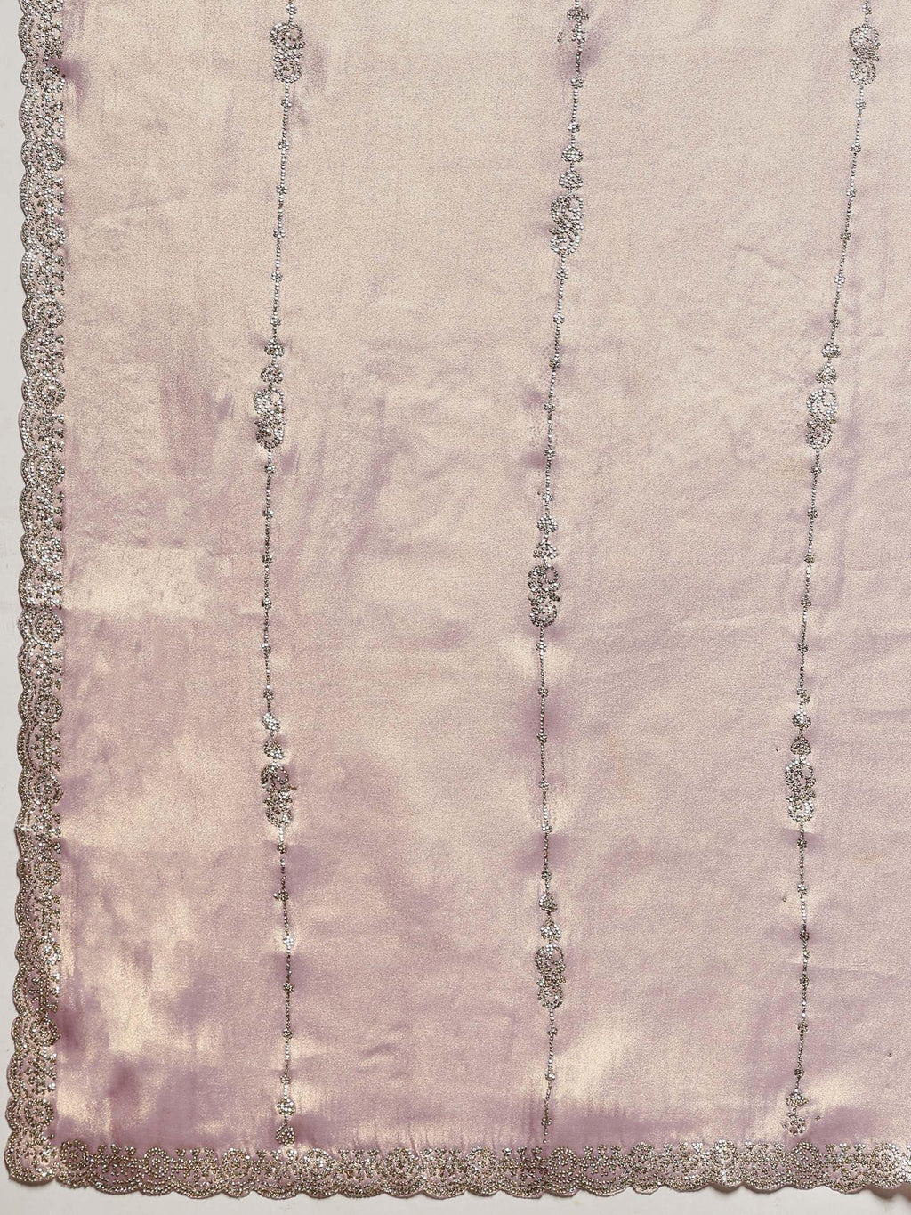 Lavender Embroidered Tissue Saree