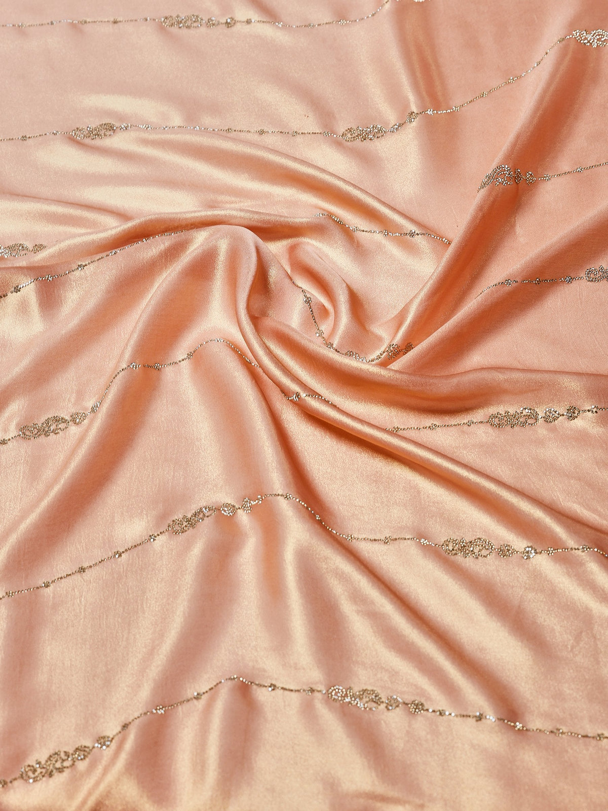 Peach Embroidered Tissue Saree