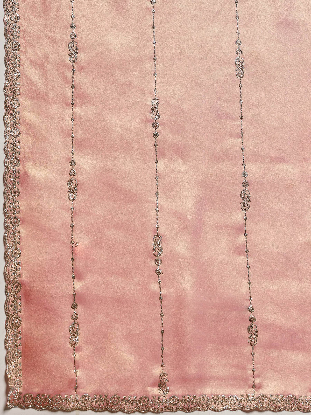 Pink Embroidered Tissue Saree