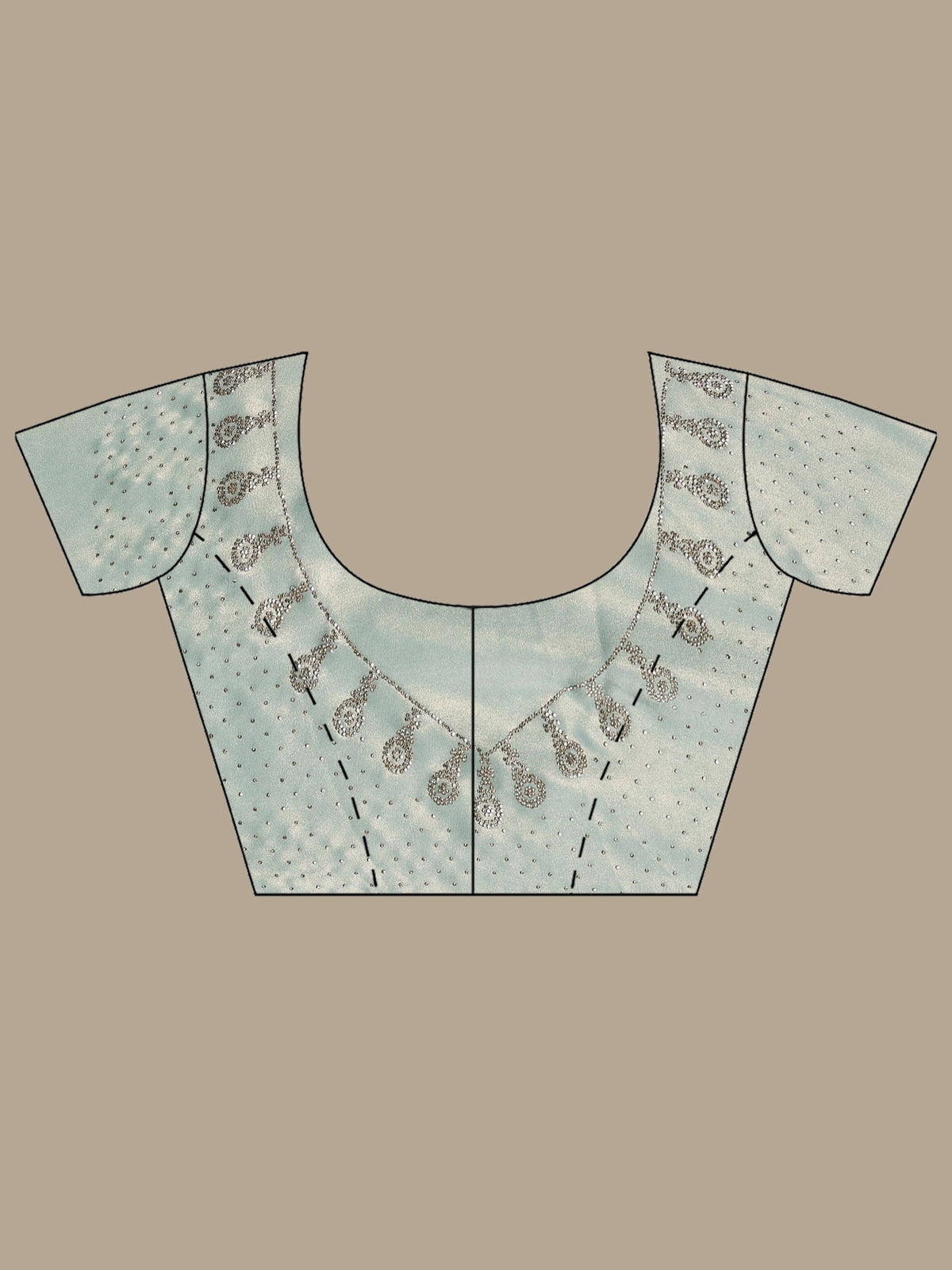 Sea Green Embroidered Tissue Saree