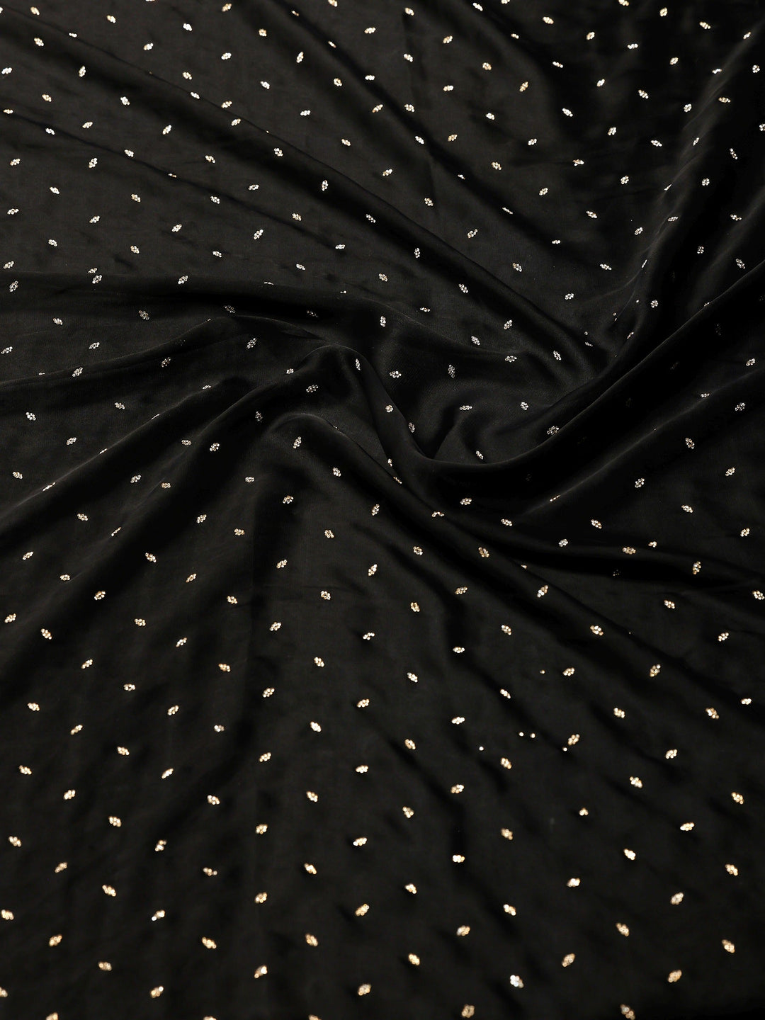 Black Printed Satin Saree