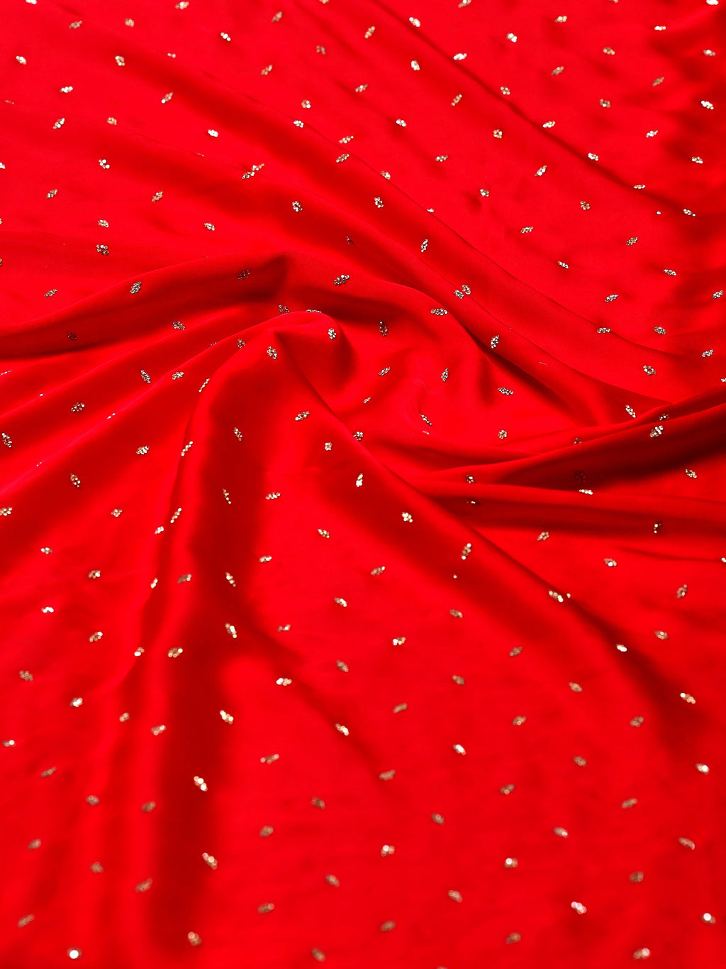 Hot Pink Printed Satin Saree