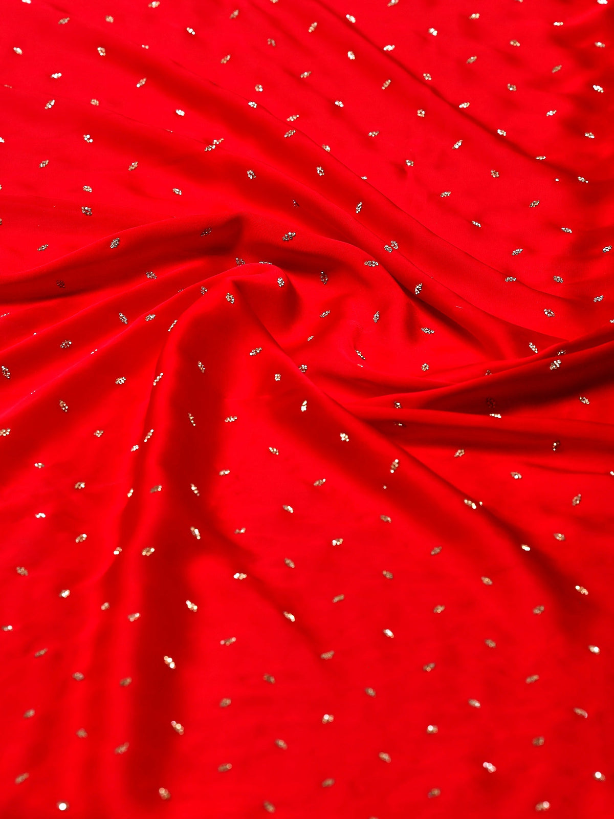Hot Pink Printed Satin Saree